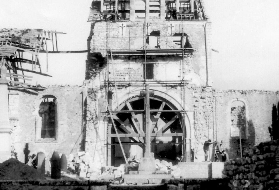 église Graignes détruite 1944 © US ARMY archives américaines